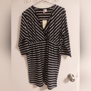 Oh! Mamma Black and White Striped Top